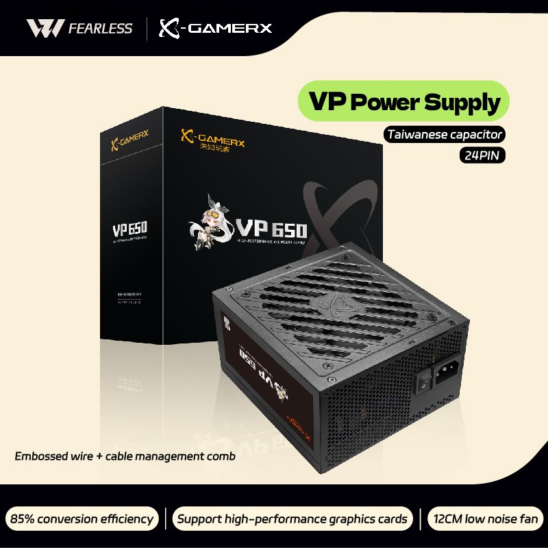 Power Supply 750W - Power Train X-GAMERX VP 650W 750W
