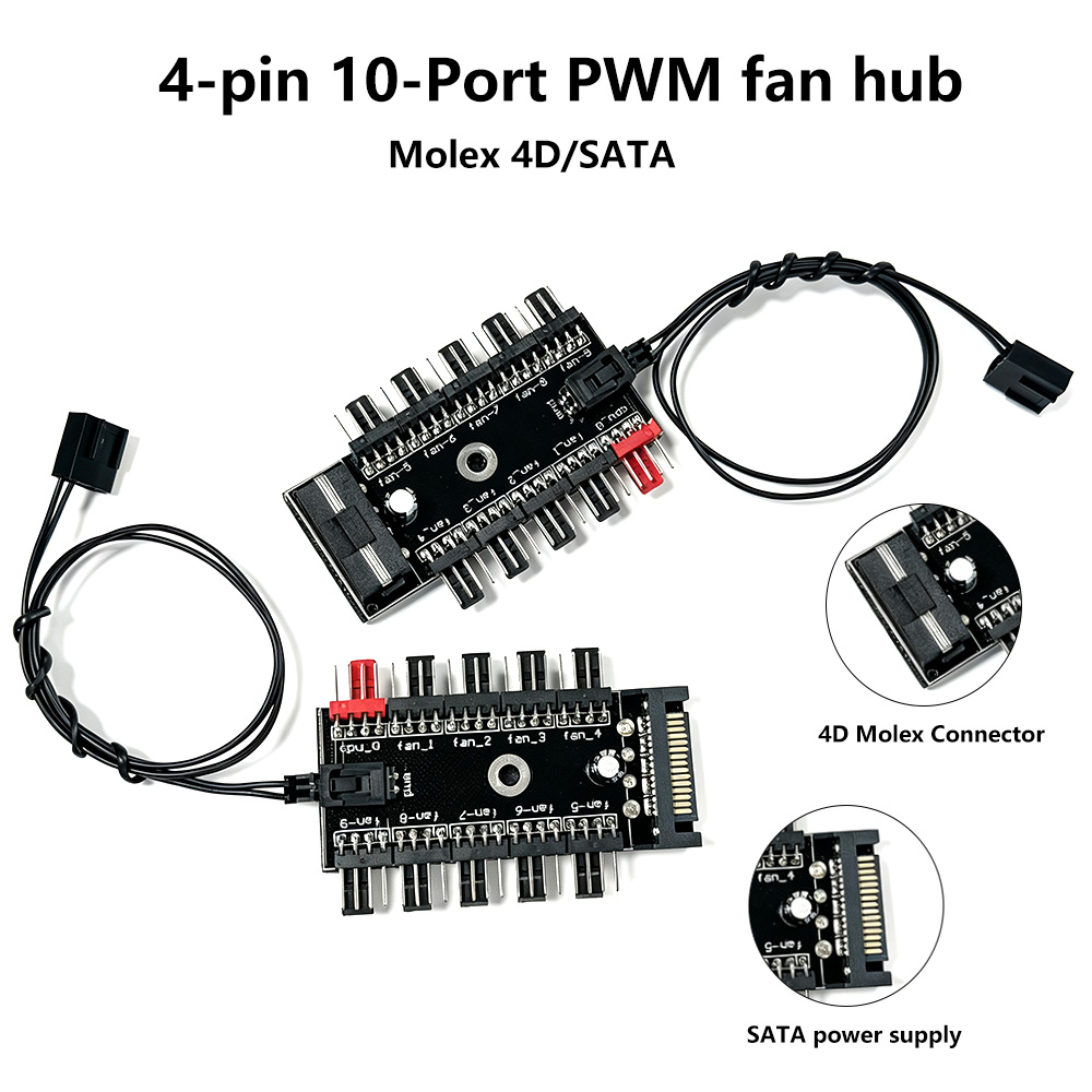 10-poorts 4-pins PWM ventilato - Pc Power Supply recensie en prijs
